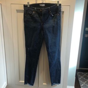 Loft raw hem high-waisted skinny jeans